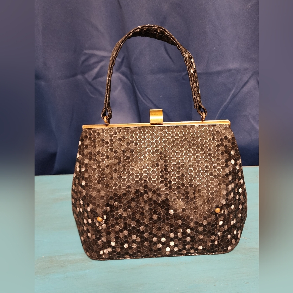 Vintage Black Sequin Women's Bag